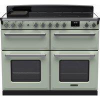 Rangemaster Estel Deluxe ESDLB110EIPMNT/CM1 110cm Electric Range Cooker with Induction Hob - Mint / Chrome - A Rated, Mint / Chrome