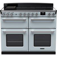 Rangemaster Estel Deluxe ESDLB110EIPMSB/CM1 110cm Electric Range Cooker with Induction Hob - Misty Blue / Chrome - A Rated, Blue