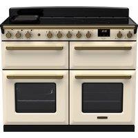 Rangemaster Estel Deluxe ESDLB110EIPPCR/AB1 110cm Electric Range Cooker with Induction Hob - Cream / Antique Brass - A Rated, Cream