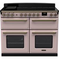 Rangemaster Estel Deluxe ESDLB110EIPPPK/AB1 110cm Electric Range Cooker with Induction Hob - Pale Pink / Antique Brass - A Rated, Pink