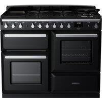 Rangemaster Estel Deluxe ESDLO110DFPGBL/CM1 110cm Dual Fuel Range Cooker - Black / Chrome - A/A Rated, Black