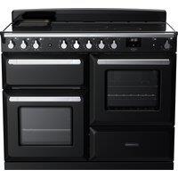 Rangemaster Estel Deluxe ESDLO110EIPGBL/CM1 110cm Electric Range Cooker with Induction Hob - Black / Chrome - A Rated, Black