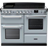 Rangemaster Estel Deluxe ESDLO110EIPMSB/CM1 110cm Electric Range Cooker with Induction Hob - Misty Blue / Chrome - A Rated, Blue
