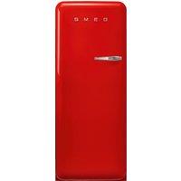 Smeg 50s Style Retro Left Hand Hinge FAB28LRD6UK 153cm Small Fridge with Ice Box - Red - C Rated, Red