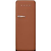 Smeg 50's Style FAB28RACM6 153cm Small Fridge with Ice Box - Fixed Door Hinge Kit - Amber Clay - C Rated, Orange