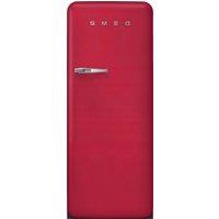 Smeg 50s Style Retro Right Hand Hinge FAB28RDRB6 153cm Small Fridge with Ice Box - Ruby - C Rated, Red
