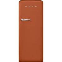 Smeg 50s Style Retro Right Hand Hinge FAB28RDRU5 153cm High Small Fridge - Matte Rust - D Rated, Orange