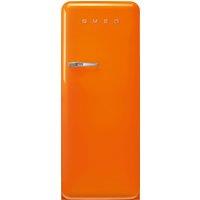 Smeg 50s Style Retro Right Hand Hinge FAB28ROR6 153cm Small Fridge with Ice Box - Orange - C Rated, Orange