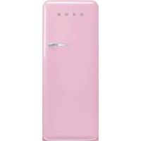 Smeg 50s Style Retro Right Hand Hinge FAB28RPK5UK 153cm High Small Fridge with Ice Box - Pastel Pink - D Rated, Pink