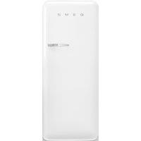 Smeg 50s Style Retro Right Hand Hinge FAB28RWH6UK 153cm High Small Fridge with Ice Box - White - C Rated, White