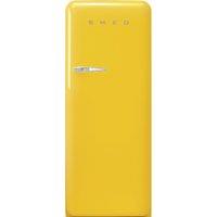 Smeg 50s Style Retro Right Hand Hinge FAB28RYW5UK 153cm High Small Fridge with Ice Box - Yellow - D Rated, Yellow