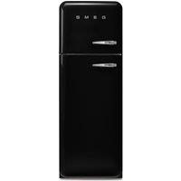 Smeg 50s Style Retro Left Hand Hinge FAB30LBL6UK 172cm 80/20 Fridge Freezer - Black - C Rated, Black