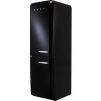 Smeg 50s Style Retro Left Hand Hinge FAB32LBL5UK 197cm High 60/40 Frost Free Fridge Freezer - Black - D Rated, Black