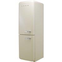 Smeg 50s Style Retro Left Hand Hinge FAB32LCR5UK 197cm High 60/40 Frost Free Fridge Freezer - Cream - D Rated, Cream