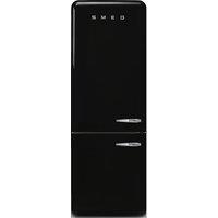 Smeg 50s Style Retro Left Hand Hinge FAB38LBL6 205cm High Frost Free Fridge Freezer - Black - D Rated, Black