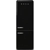 Smeg 50s Style Retro Right Hand Hinge FAB38RBL6 205cm Frost Free Fridge Freezer - Black - D Rated, Black