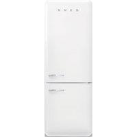 Smeg 50s Style Retro Right Hand Hinge FAB38RWH6 205cm High Frost Free Fridge Freezer - White - D Rated, White