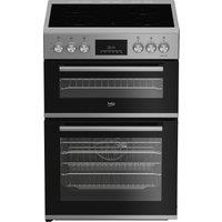 Beko AeroPerfect FDC6731S 60cm Double Oven Electric Cooker with Ceramic Hob - Silver - A/A Rated, Silver