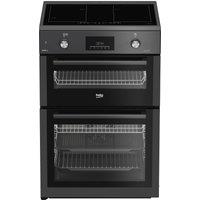 Beko AeroPerfect FDIA6731FCA 60cm Wide Double Oven Electric Cooker with Induction Hob - Anthracite - A/A Rated, Grey