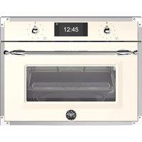 Bertazzoni Heritage Series FHER4077MTAX3 Built In Compact Electric Single Oven with Microwave Function - Ivory / Chrome - A Rated, Cream