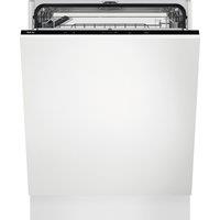 AEG AirDry FSB53647Z Integrated Full Size Dishwasher - Black Control Panel with Sliding Door Fixing Kit - D Rated, Black