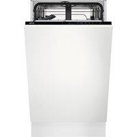 AEG 5000 AirDry FSX51407Z Fully Integrated Slimline Dishwasher - Black Control Panel with Fixed Door Fixing Kit - F Rated, Black