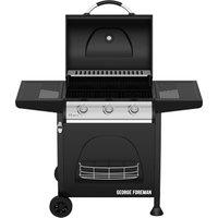 George Foreman Product Care Group GFGBBQ3B-N 3 Burner Gas Barbecue - Black, Black