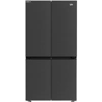 Beko GN446224VPZ Frost Free American Fridge Freezer - Black Steel - E Rated, Black