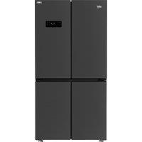 Beko GNE446224DVPZ American Fridge Freezer - Black Steel - E Rated, Black
