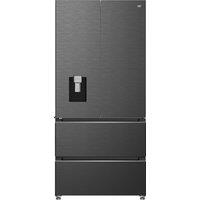 Beko HarvestFresh AeroFlow GNE48510DVPZ Non-Plumbed Frost Free Multi-door American Fridge Freezer - Black Steel - E Rated, Black