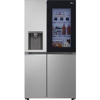 LG InstaView ThinQ GSGV80PYLL Wifi Connected Plumbed Total No Frost American Fridge Freezer - Prime Silver - E Rated, Silver