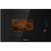 Hisense HB25MOBX7GUK 39cm High, Built In Small Microwave With Grill - Black, Black