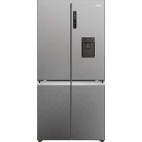 Haier Cube 90 Series 5 HCR5919EHMP Plumbed Total No Frost American Fridge Freezer - Platinum Silver - E Rated, Silver