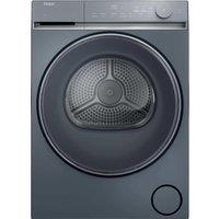 Haier X Series 7 HD90-C367GU1-UK Wifi Connected 9Kg Heat Pump Tumble Dryer - Graphite - A++ Rated, Silver