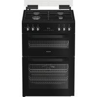 Hotpoint HDD6GDC2B1 Double Oven Dual Fuel Cooker - Black - A/A Rated, Black