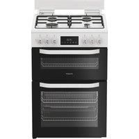 Hotpoint HDD6GDC2W 60cm Dual Fuel Cooker - White - A/A Rated, White