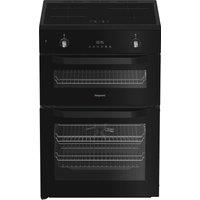 Hotpoint HDE6IDC2B1 Double Oven Electric Cooker with Induction Hob - Black - A/A Rated, Black