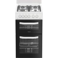 Hotpoint HDG5GCW 50cm wide Double Oven Gas Cooker - White - A+/A Rated, White