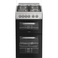 Hotpoint HDG5GCX 50cm wide Double Oven Gas Cooker - Stainless Steel - A+/A Rated, Stainless Steel