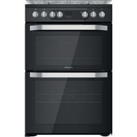 Hotpoint HDM67G9C2CB/UK 60cm Freestanding Dual Fuel Cooker - Black - A/A Rated, Black