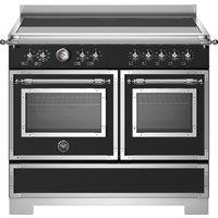 Bertazzoni Heritage Series HER105I2ENET2 100cm wide Electric Range Cooker with Induction Hob - Matt Black - A Rated, Black