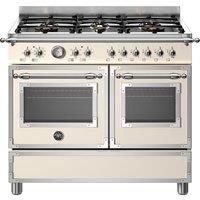 Bertazzoni Heritage Series HER106L2EAVT 100cm Dual Fuel Range Cooker with Gas Hob - Ivory - A Rated, Cream