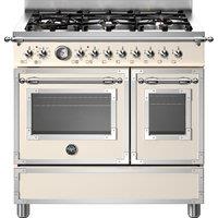 Bertazzoni Heritage Series HER96L2EAVT 90cm Dual Fuel Range Cooker with Gas Hob - Ivory, Cream