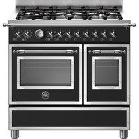 Bertazzoni Heritage Series HER96L2ENET 90cm Dual Fuel Range Cooker with Gas Hob - Matt Black, Black