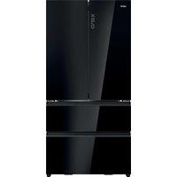 Haier FD 90 Series 7 HFR79F19DFGB Wifi Connected Non-Plumbed Total No Frost American Fridge Freezer - Black Glass - D Rated, Black