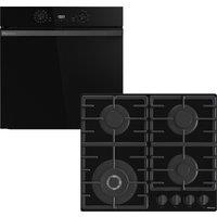 Hisense Hi2 HIPK2PBN60G1 Built In Electric Single Oven and Gas Hob Pack - Black - A+ Rated, Black