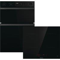 Hisense Hi6 HIPKD6CB60IND Built In Electric Double Oven and Induction Hob Pack - Black - A/A Rated, Black