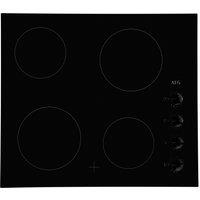 AEG HK614000CB 59cm Ceramic Hob - Black, Black