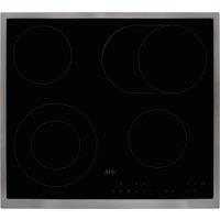 AEG Competence HK634060XB 58cm Ceramic Hob - Black / Stainless Steel, Black