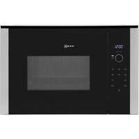 NEFF N50 HLAWD53N0B 25 Litre 38cm High, Built In Small Standard Microwave Oven - Black / Stainless Steel, Black